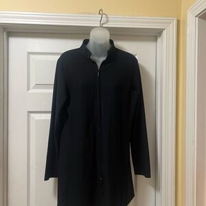 Eileen Fisher Midnight Black Zip-Up Blazer